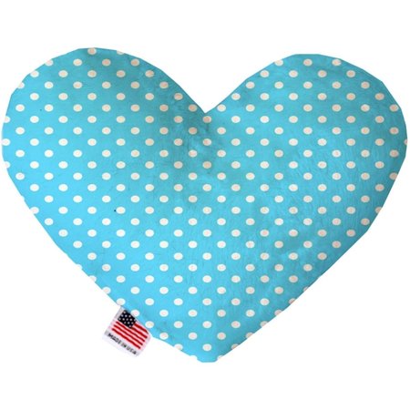 MIRAGE PET PRODUCTS 6 in. Aqua Polka Dots Heart Dog Toy 1159-TYHT6